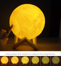 Load image into Gallery viewer, Moon Lamp Night Light 3D Print Moonlight Timeable LED Dimmable Rechargeable Bedside Table Desk Lamp Dropship