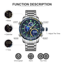 Load image into Gallery viewer, NAVIFORCE Fashion Men Watch Luxury Brand Sport Watch For Men Chronograph Quartz Wristwatch Military Waterproof Steel Band Clock