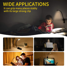 Load image into Gallery viewer, Rechargeable Book Light Mini 7 LED Reading Light 3-Level Warm Cool White Flexible Easy Clip Lamp Read Night Reading Lamp in Bed