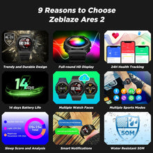 Load image into Gallery viewer, Ares 2 Rugged Fashion Smartwatch 50M Waterproof Long Battery Life HD Color Dispaly Smart Watch For Android iOS Phone