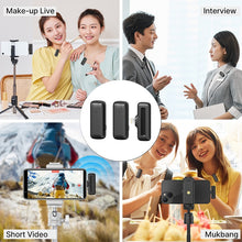 Load image into Gallery viewer, Ulanzi J12 Portable Wireless 20M Lavalier Microphone Transmitter and Receiver Clip Lable Audio Video Mic with Type-C Lightning