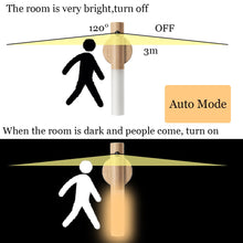Load image into Gallery viewer, LED Wood USB Night Light Magnetic Wall Lamp Kitchen Cabinet Closet light Home Bedroom Table Move Lamp Bedside Lighting