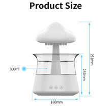 Load image into Gallery viewer, 300ml Mushroom Rain Air Humidifier Rain Cloud Design Colorful Night Light Aroma Diffuser USB Air Diffuser Mist Maker Machine