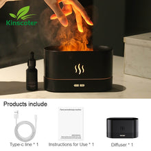 Load image into Gallery viewer, Kinscoter Aroma Diffuser Air Humidifier Ultrasonic Cool Mist Maker Fogger Led Essential Oil Flame Lamp Difusor