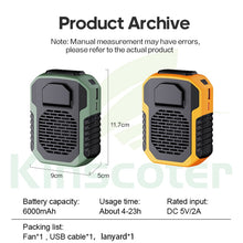 Load image into Gallery viewer, 6000mAh Hanging Neck/Waist Fan USB Mini Portable Rechargeable Fan For Outdoor Camping Hiking Climbing Running Sports