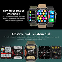 Load image into Gallery viewer, Rugged Military Smart Watch Ftiness Watches Ip68 Waterproof 1.85'' AI Voice Bluetooth Call Smartwatch 2023