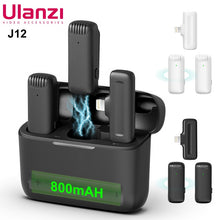 Load image into Gallery viewer, Ulanzi J12 Portable Wireless 20M Lavalier Microphone Transmitter and Receiver Clip Lable Audio Video Mic with Type-C Lightning