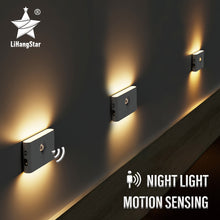 Load image into Gallery viewer, LED Induction Night Light Wireless USB Charging Human Body Induction Wall Light Bedroom Corridor Cabinet Bathroom Night Light