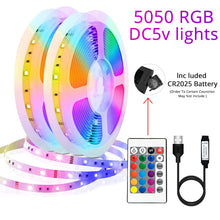 Load image into Gallery viewer, Rgb Led Strip 5050 Lights 1 to 15 Meters Energy-saving Light Strips Fancy Tape Lighting Tv Led Backlight Atmosphere Room Decor
