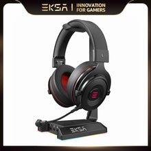 Load image into Gallery viewer, Headphones Stand EKSA W1 7.1Surround Gaming Headset Holder RGB with 2 USB and 3 3.5mm Ports for Gamer PC Accessories Desk