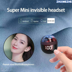 Invisible Headphones Bluetooth 5.3 Wireless In-Ear Earphones With Mic Noise Reduction Earbuds Heavy Bass Headset For Smart Phone