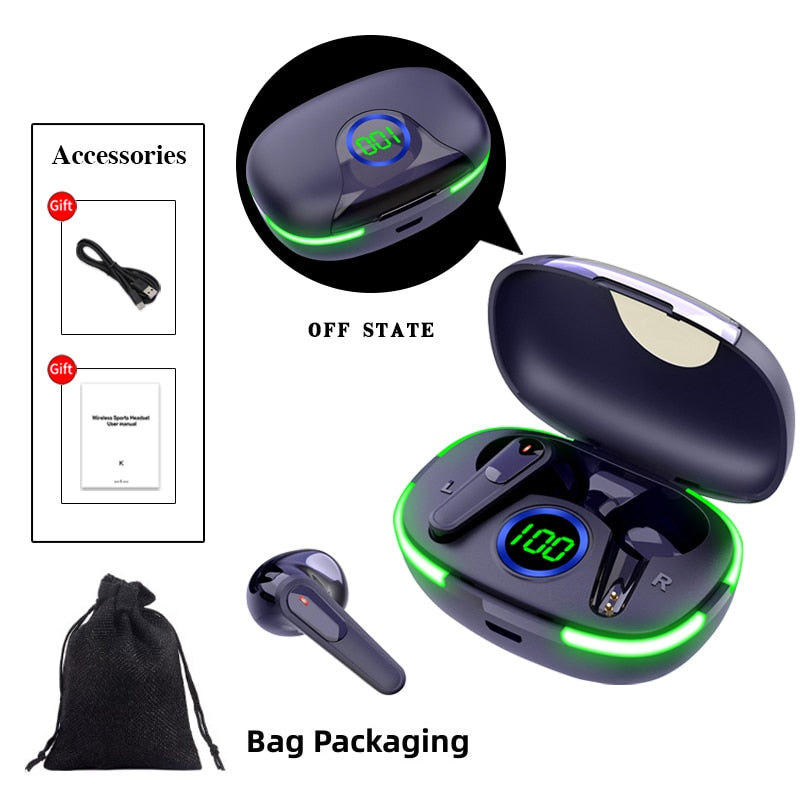 Wireless Headphones 5.1 Bluetooth Earphones HIFI Lossless Sound Headsets Sports Mini TWS Earbuds