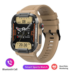 Rugged Military Smart Watch Ftiness Watches Ip68 Waterproof 1.85'' AI Voice Bluetooth Call Smartwatch 2023