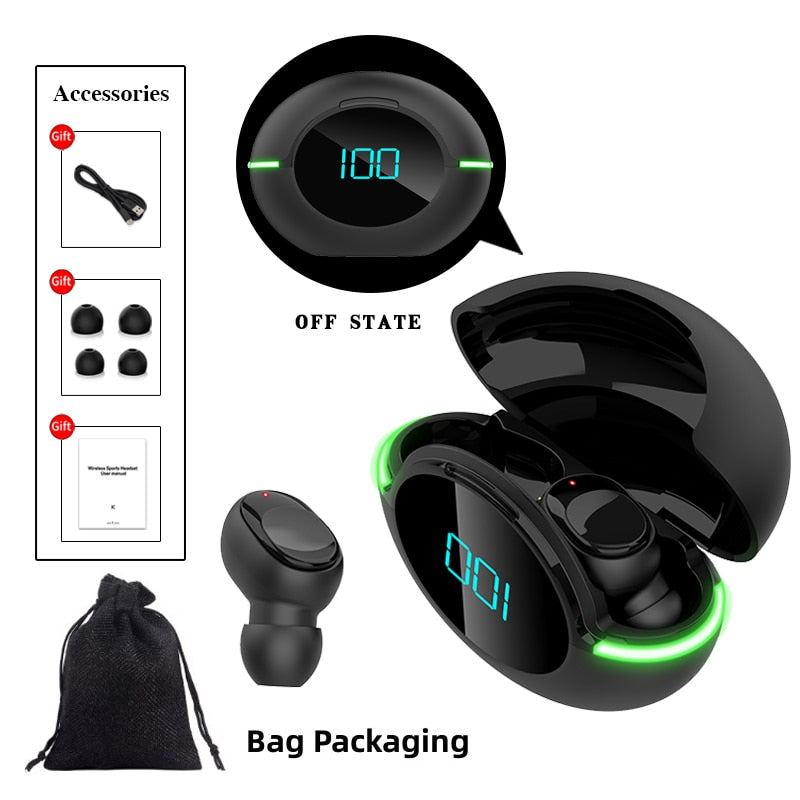 Wireless Headphones 5.1 Bluetooth Earphones HIFI Lossless Sound Headsets Sports Mini TWS Earbuds