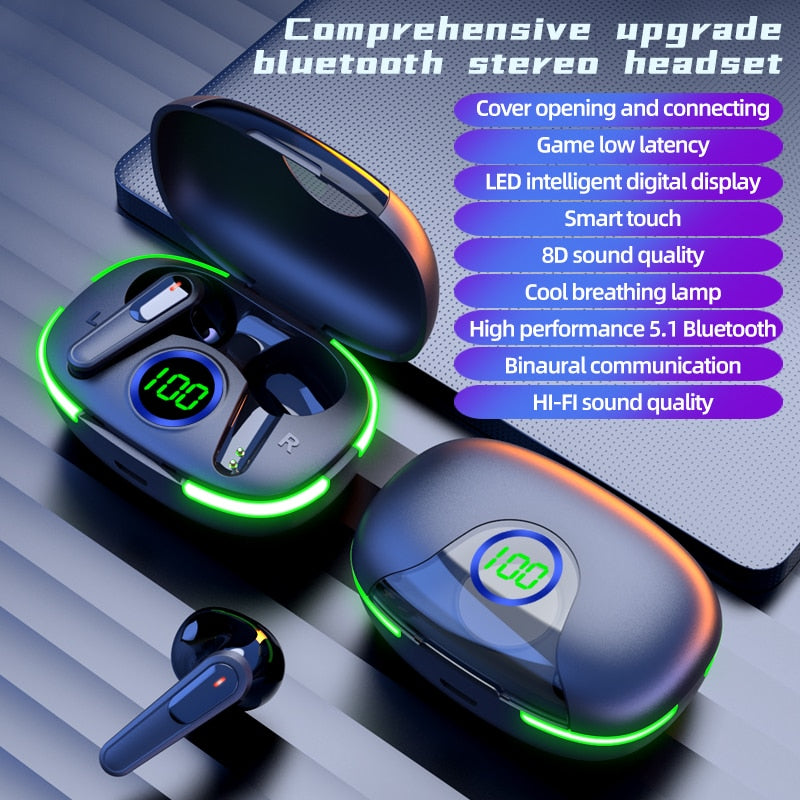 Wireless Headphones 5.1 Bluetooth Earphones HIFI Lossless Sound Headsets Sports Mini TWS Earbuds