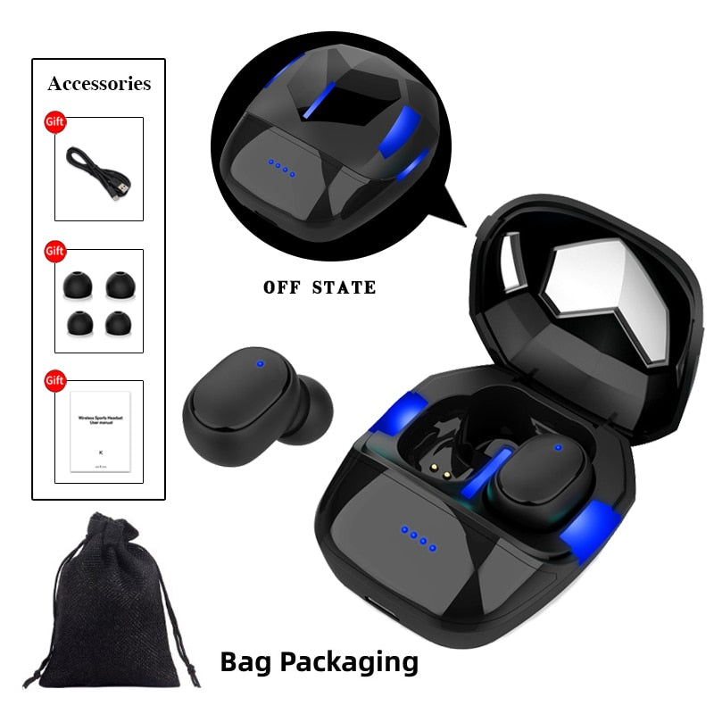 Wireless Headphones 5.1 Bluetooth Earphones HIFI Lossless Sound Headsets Sports Mini TWS Earbuds
