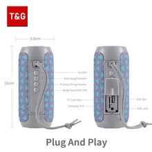 Load image into Gallery viewer, TG117 Bluetooth Speakers Portable Wireless Sound Box Waterproof Outdoor Loudspeaker Stereo Surround Supports TF Radio

