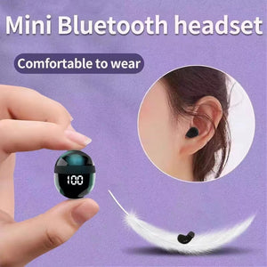 Invisible Headphones Bluetooth 5.3 Wireless In-Ear Earphones With Mic Noise Reduction Earbuds Heavy Bass Headset For Smart Phone